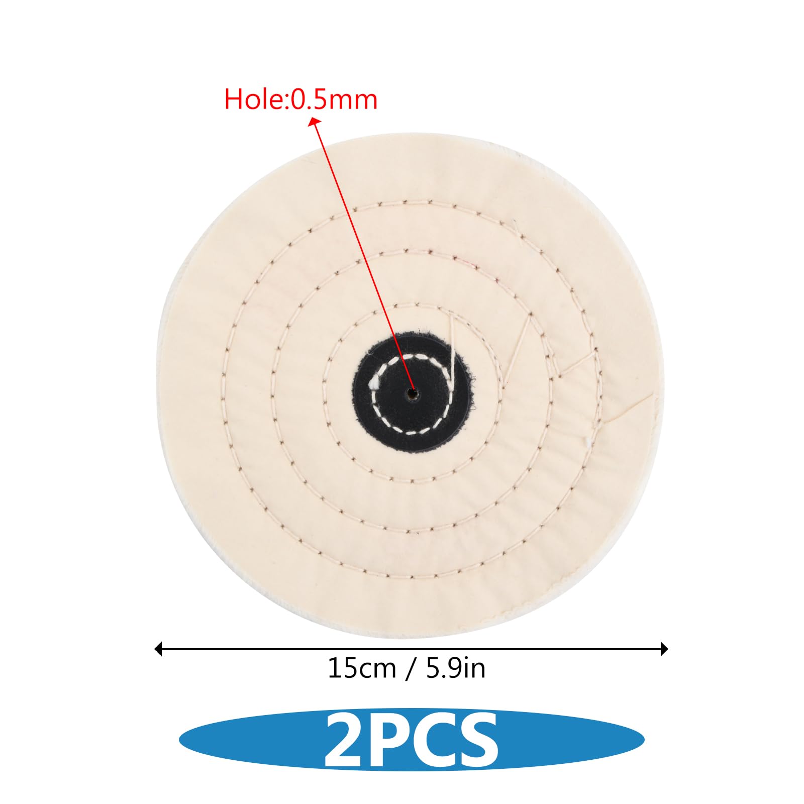 2 Pezzi Rotella di Lucidatura, Disco di Lucidatura in Cotonea 150 MM, Mole Lucidanti, Tampone Lucidante per Auto, Metallo, Acciaio Inox, Macchine, Legno, Plastica (50 Strati)