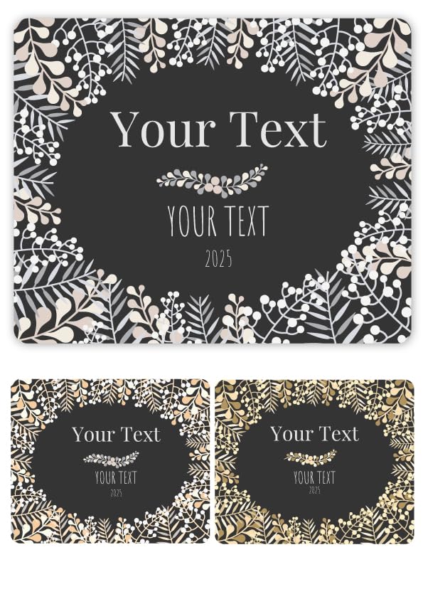 ETIKIDS Personalized wine bottle labels. Front and back stickers for cava and champagne bottles. Ideal for Christmas, birthday, and anniversary celebrations. (Noir Multi, 6 Labels)