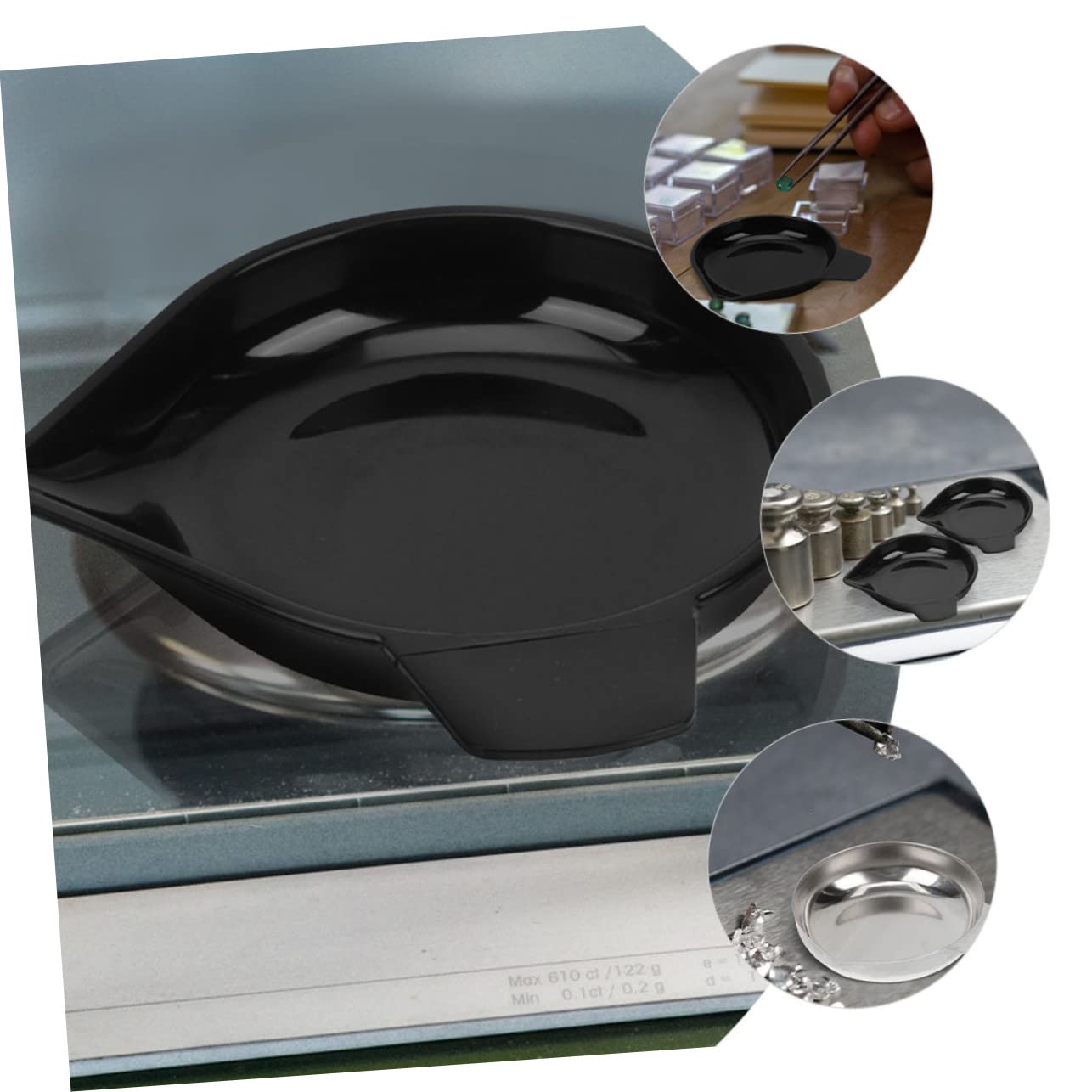 HAPINARY 24 Pcs Reusable Scale Tray Tool Lab Weighing Pan Gemstone Reloading Tray Scale Accessories Scale Pan Trays Scale Weight Tray Scale Dish Weighting Pans Digital Scale Tray Plastic