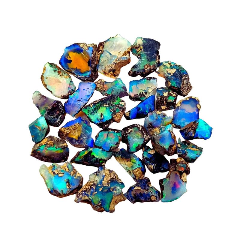 ™ Top AA+ Quality of Natural Black Ethiopian Opal Rough Loose Gemstone Raw Fire Crystals Rock Play of Colors, Jewelry Making, Wedding Gift, Healing Chakra, Wire Wrapping Crystals