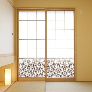 おしゃれな柄のプリント障子紙(プロ用障子紙) 2枚セット 幅950 x 高さ1850 江戸小紋 鮫小紋B 焦茶
