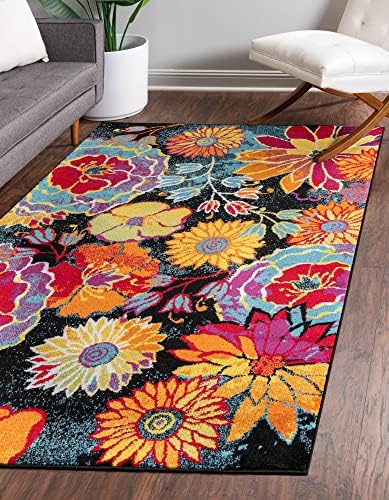 Unique Loom Lyon Collection Area Rug - Kennedy (8' x 10' Rectangle, Black/ Green)