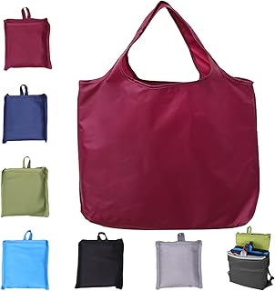 Reusable Grocery Shopping Bags,6 Pack Foldable Oxford Grocery Tote,Eco-Friendly Washable Grocery Bags, Durable and Ripstop Fruit Vegetables Bags ,Can bear 44LB Groceries,Comes with 1 black storage bag
