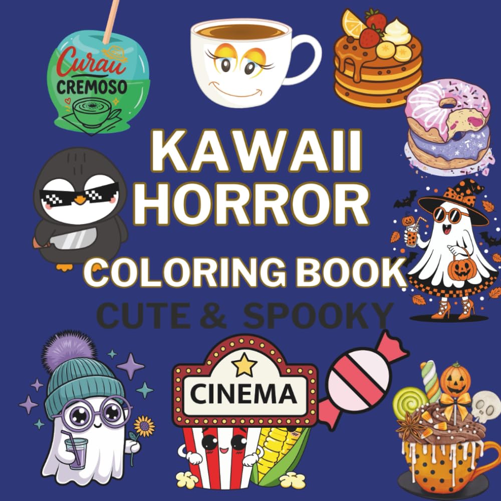 Kawaii Horror Coloring Book: Cute but Creepy Bold Designs for Fun and Relaxing Coloring