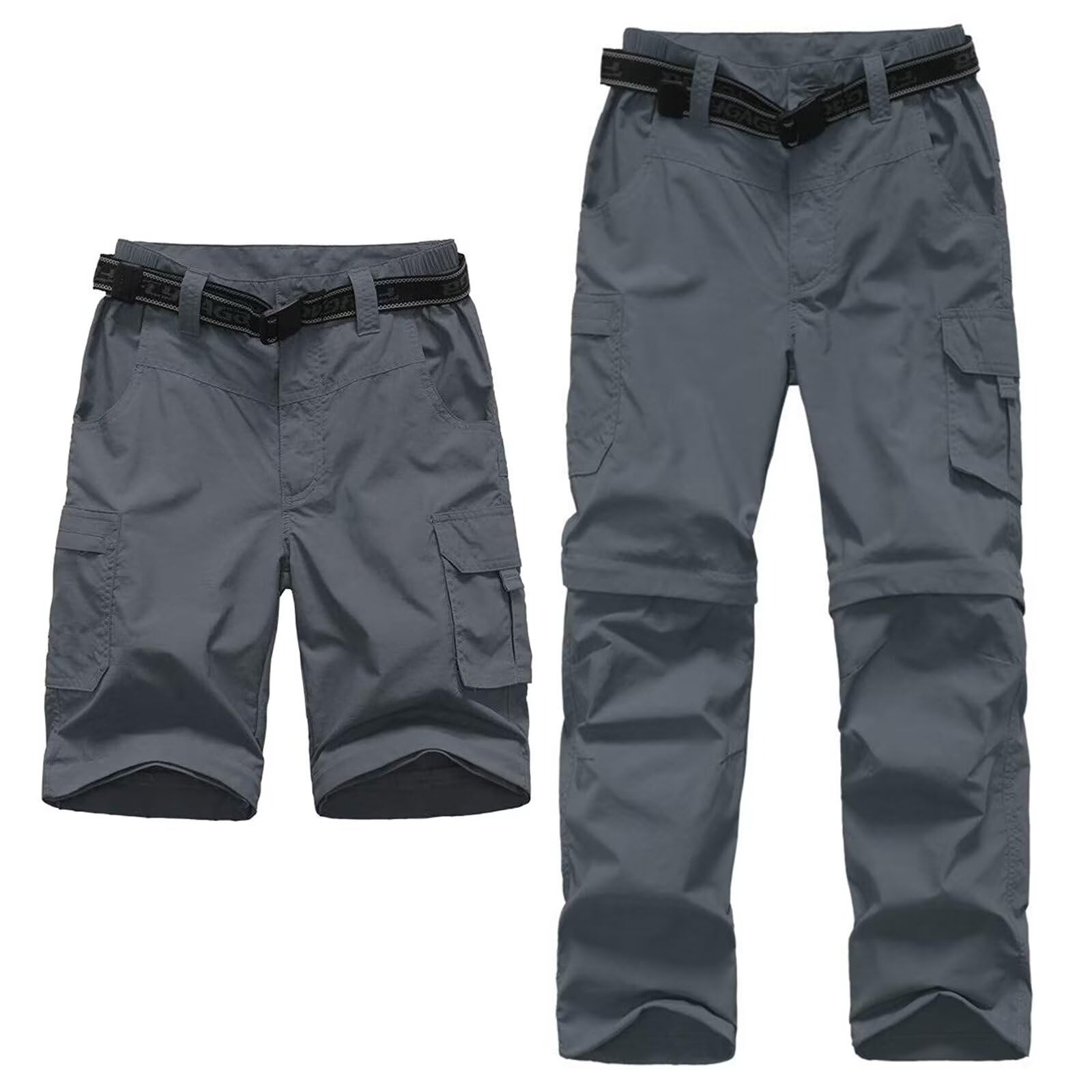 Pantalon de randonnée convertible pour garçon, léger, séchage rapide, fermeture éclair, pour enfants, jeunes, extérieur UPF 50+ pantalon cargo décontracté