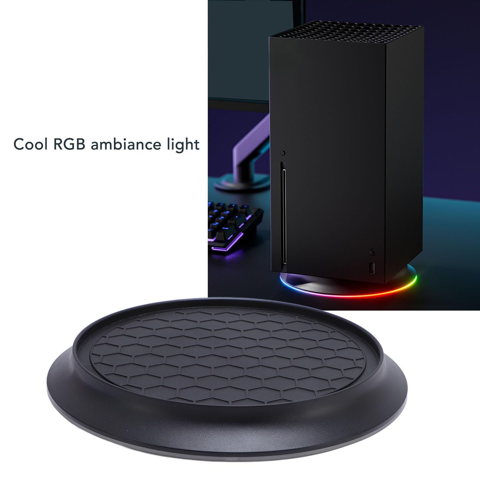 Vertikaler Kühlständer für dieSerie X -Konsole, Vertikale Standkühlhalterbasis mit RGB -Lichtern, Anti -Slip