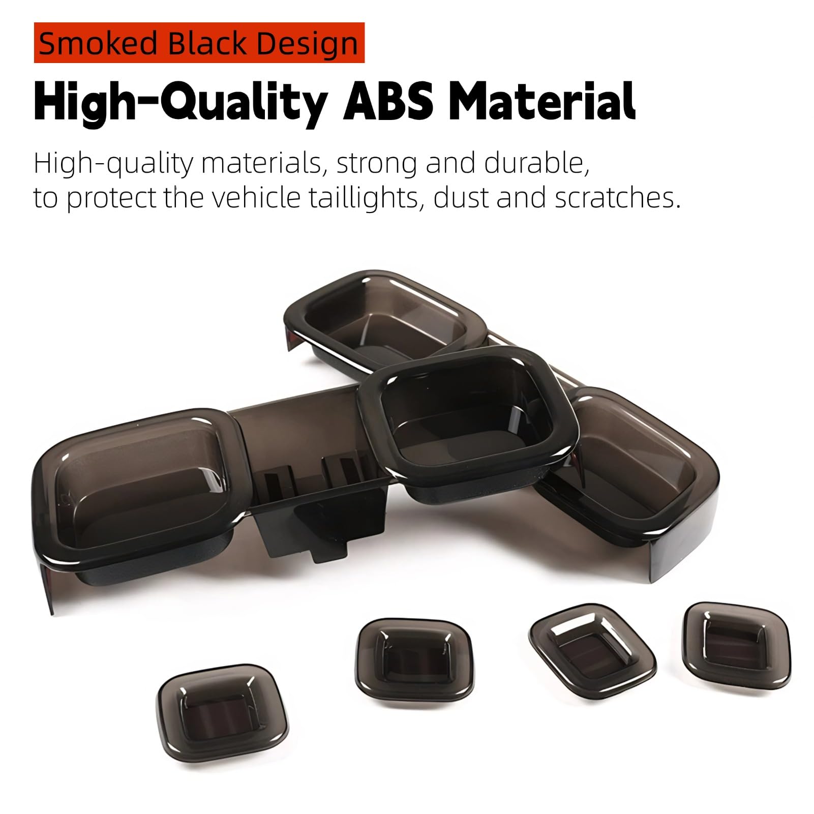 Cuifati Copertura Fanale Posteriore per Land Rover Defender 110 L663 2020+ 6 Pezzi Trasparente Grigio ABS Paraluce Freno Decoro Sostitutivo