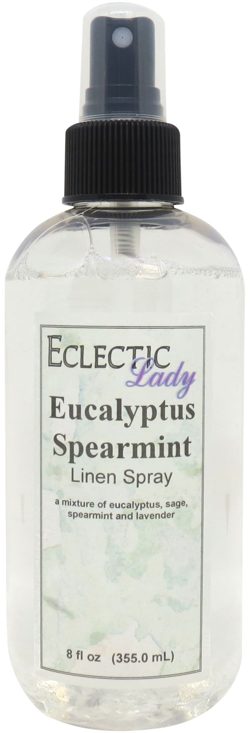 Eucalyptus Spearmint Linen Spray (Double Strength), 2 ounces - Eclectic Lady Sheet and Linen Spray - No Artificial Colors, Parabens, or Preservatives - Long-Lasting Scent for Bed, Fabric & Pillow