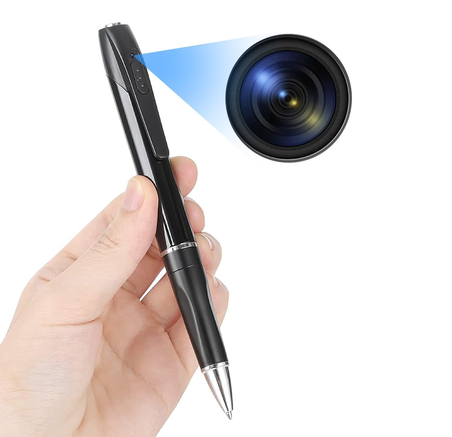 Asleesha Spy Pen Camera | HD 1080p Video and Audio Recording | Mini Hidden Pen Body Camera Lens Cover | Portable Hd Video Recorder | Data Cable Feature for Home/Office/Meeting | W8 Metal Black-image-41