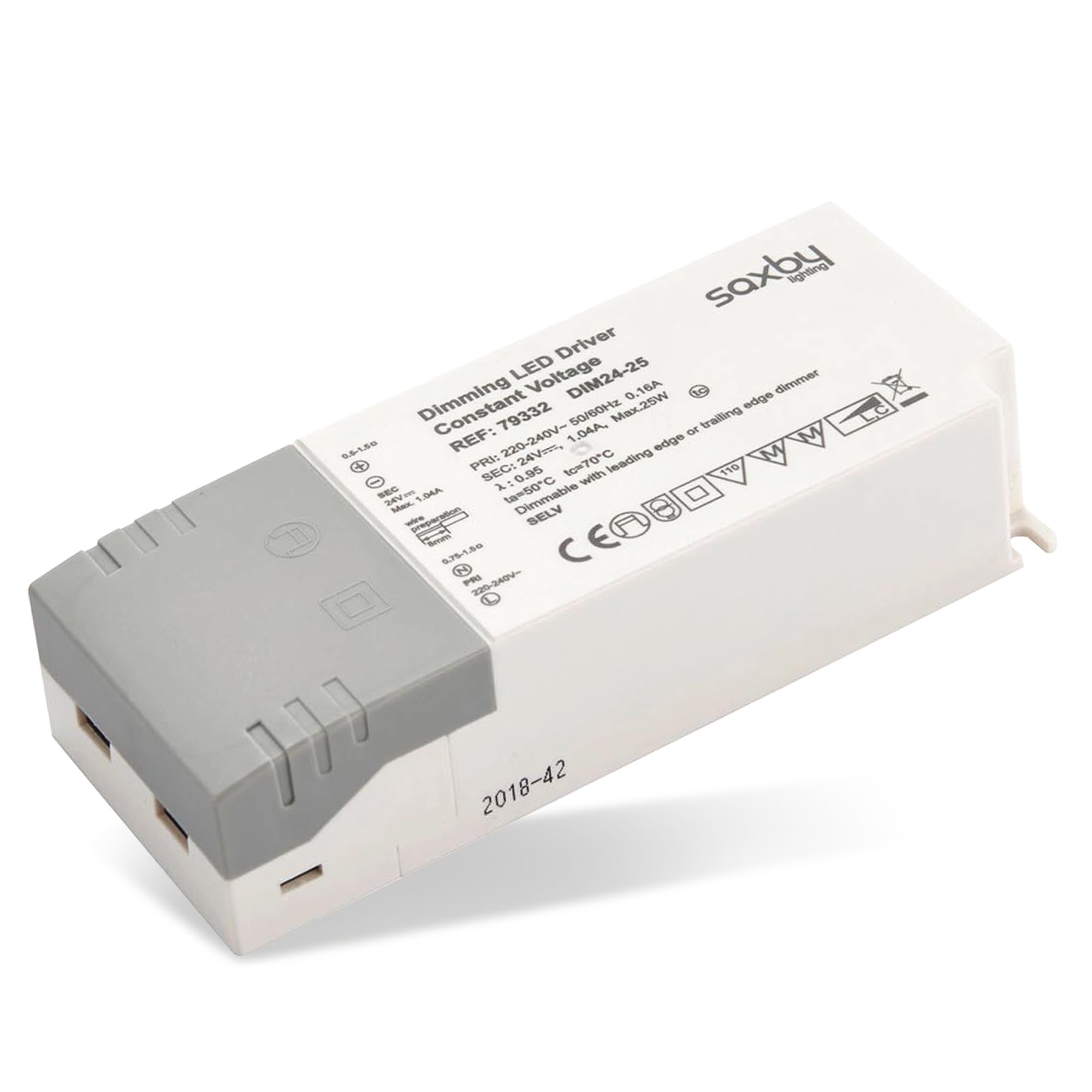 Constant Voltage Dimmable LED Driver 25W 24V IP20 Rated for Indoor LED Lighting