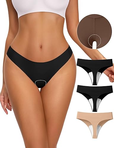 NIASOUL Thongs for Women Seamless Thong Panty Liners No Show