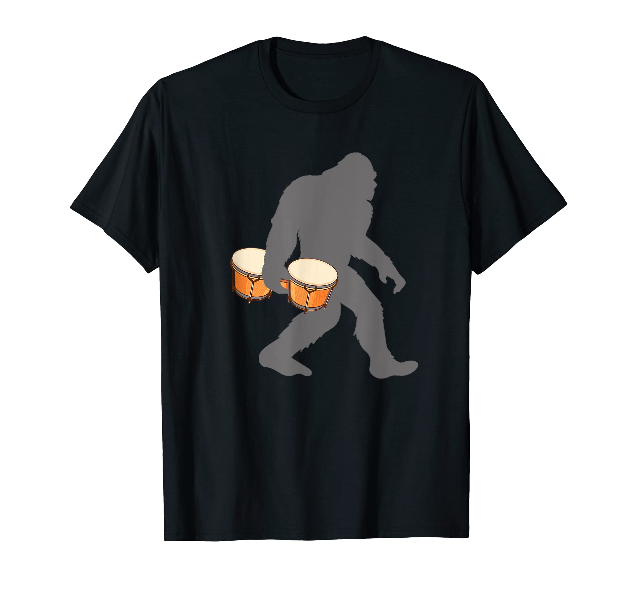 Bongo Drum apparel for Bongosero men and womenFunny Bongosero Bigfoot musician with Bongo Drum T-Shirt