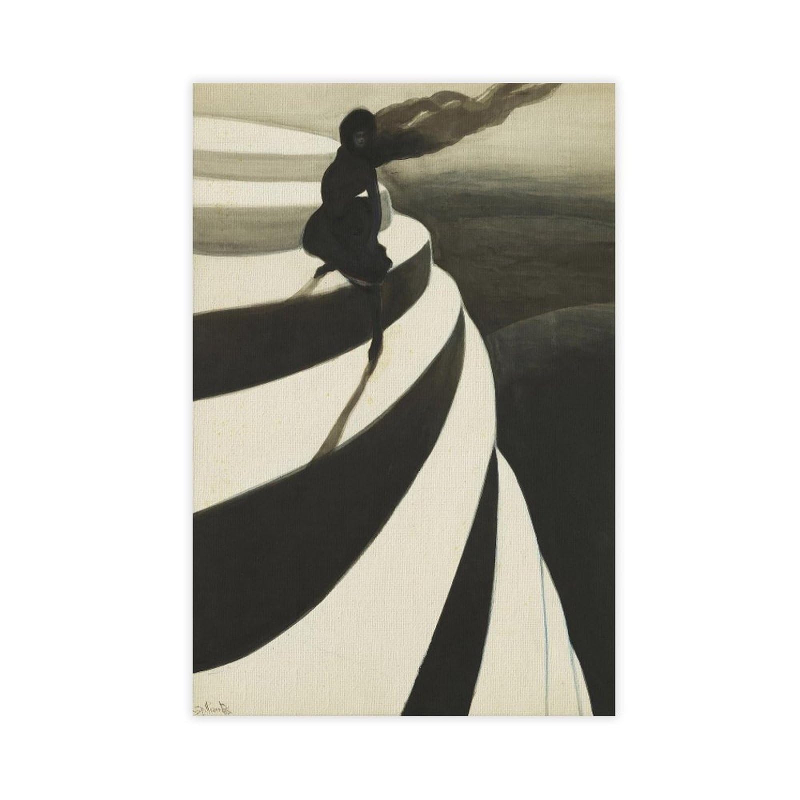 HEYANM Léon Spilliaert Print-1908 Canvas Poster Bedroom Office Room Decor Gift Unframe 16x24inch