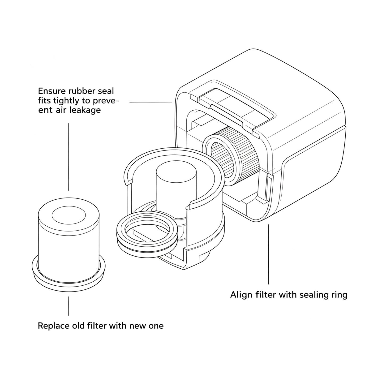 Repuesto Filtro depósito, Compatible con Eureka, NEC280 | Para aspiradora inalámbrica NEC280 Series; incluye depósito y filtros interno y externo