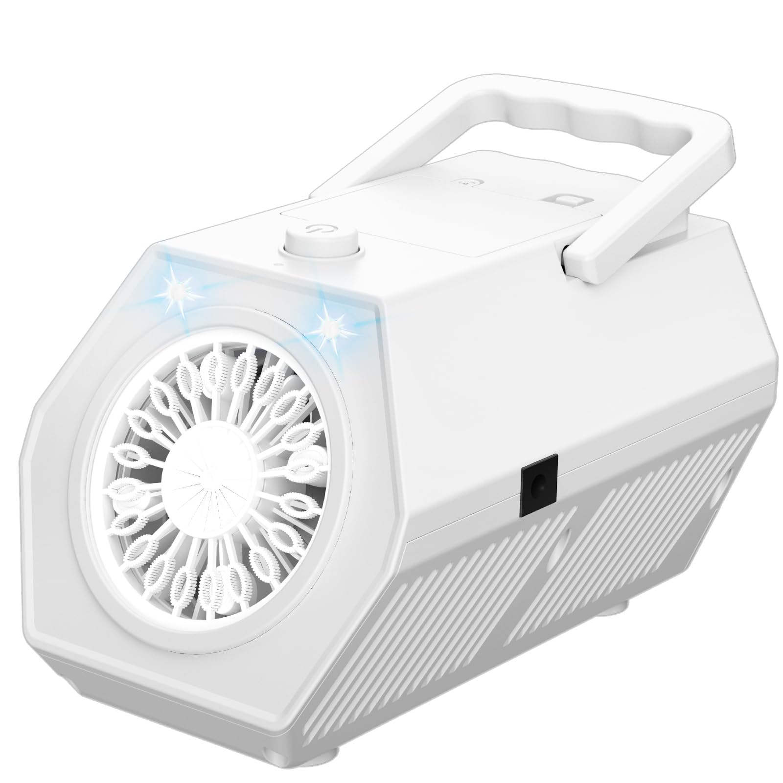 Macchina Bolle di Sapone, Spara Bolle di Sapone Automatico, 18000+ Bolle al Minuto, 2 Velocità, Giochi da Esterno per Bambini, Gadget Compleanno Bambin Matrimonio (Bianco A)