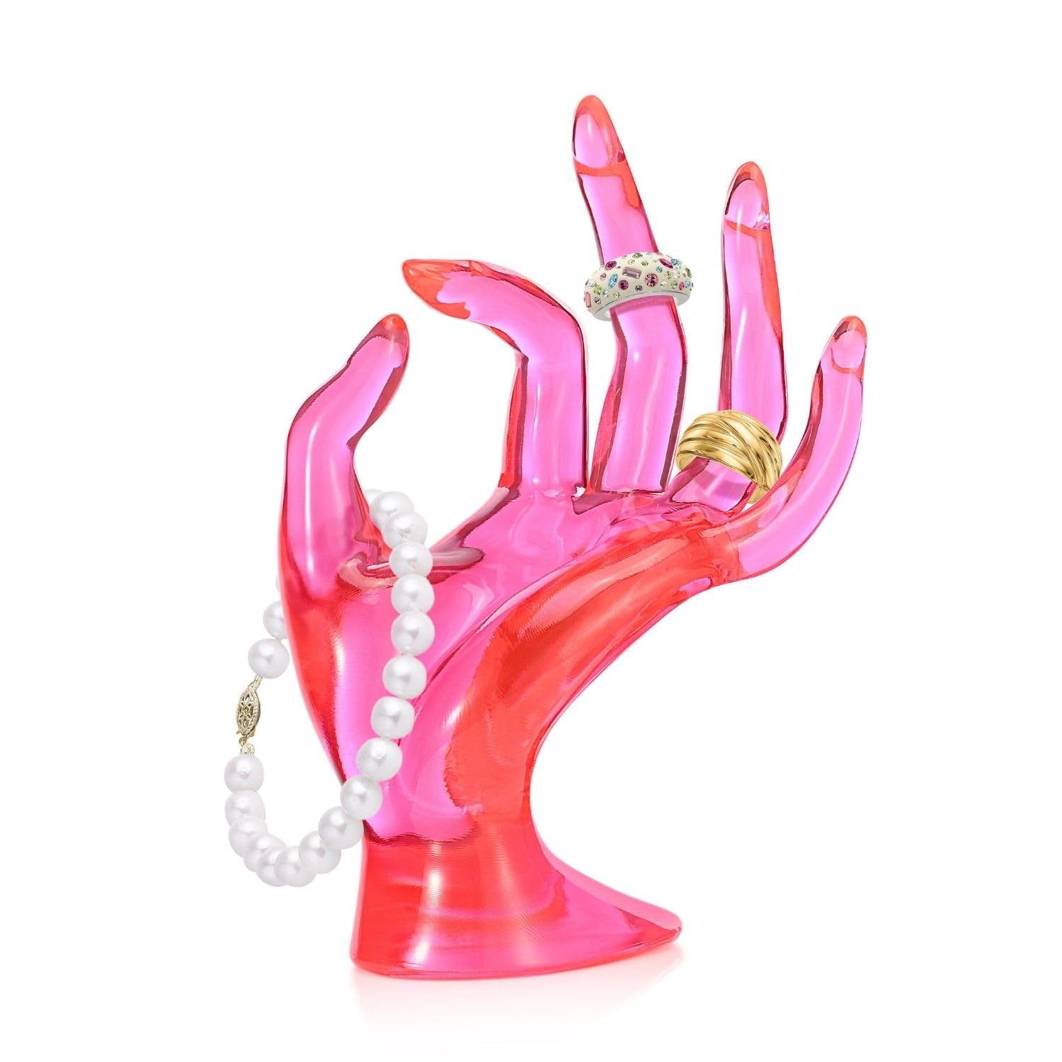 Flexzion Female Mannequin Hands Holder for Bracelet, Watch, Ring - Polyresin Hand Mannequin, Black