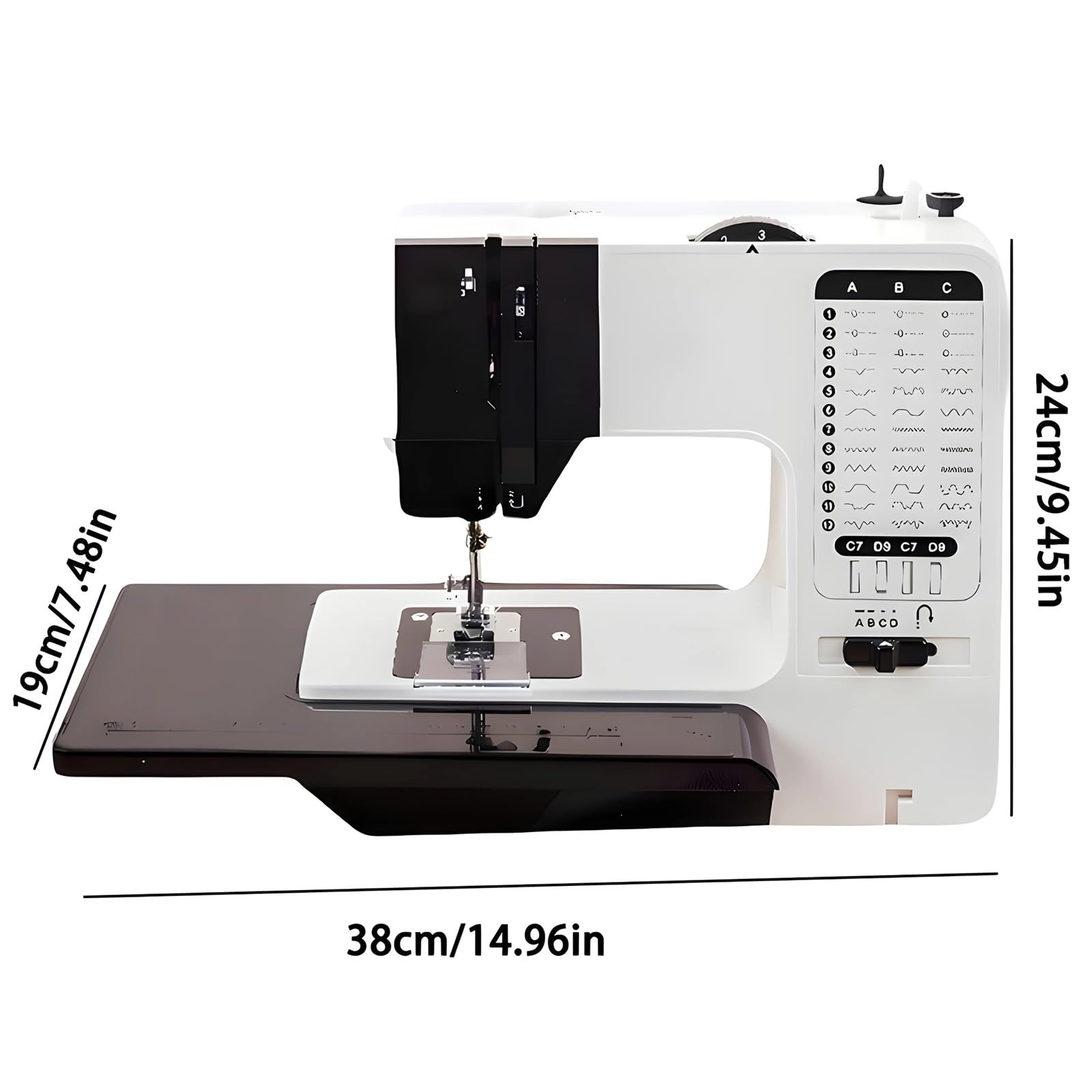 Bobinadora, Máquina De Coser Eléctrica Para El Hogar Con Pedal, Mesa Extensible, L,para motor, resorte, cinta | Luces Integradas