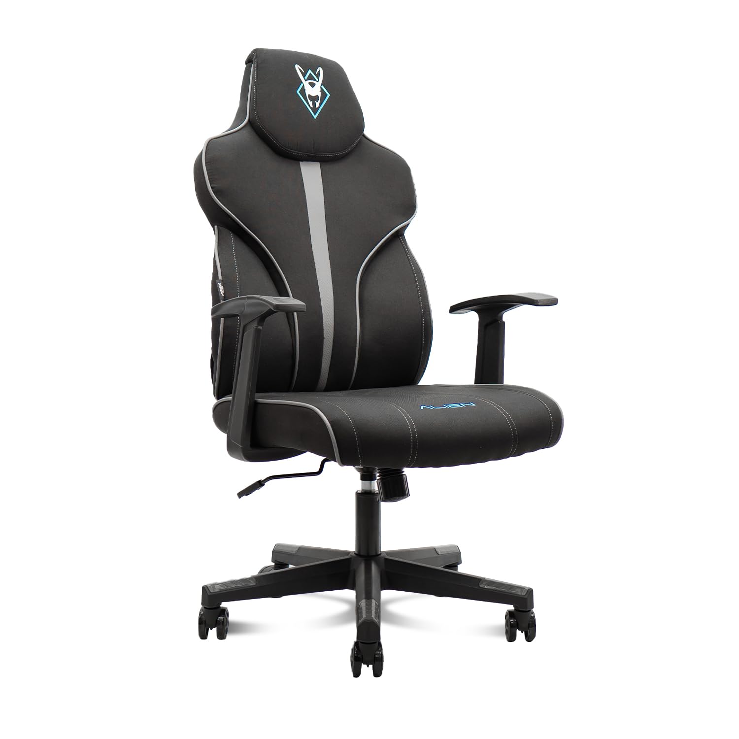 Woxter Stinger Station Alien Titanium - Silla Gaming Oficina (Gamer, Eje Acero, Levantamiento por pistón, Tela Transpirable, Ergonómica, Reposabrazos, Altura Ajustable)