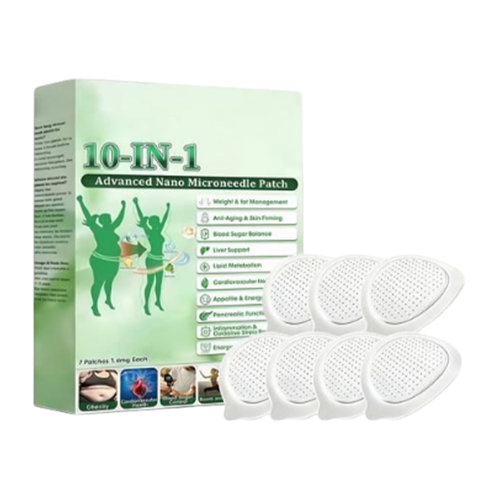 Microneedle Body Care Patch, Breathable Gentle Skin Sticker, 10 in 1 Slimming Support Patch with Point Technology, Adhesive Wellness, for Women Body Accessories, for Self Care Application