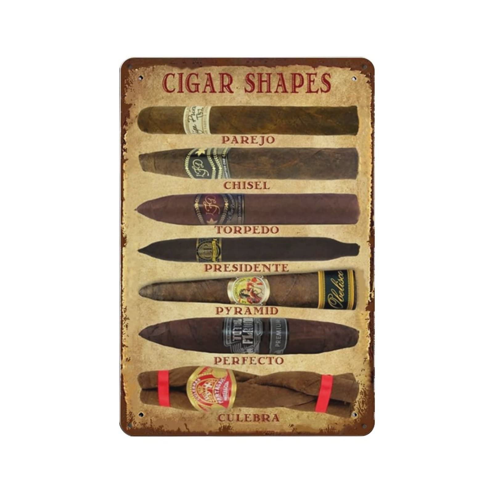 AOOEDM Cigar Knowledge1 Vintage Tin Sign Metal Tin Signs for Man Cave Funny Art Wall Plaque Kitchen Bar Pub Coffee Shop Wall Decor