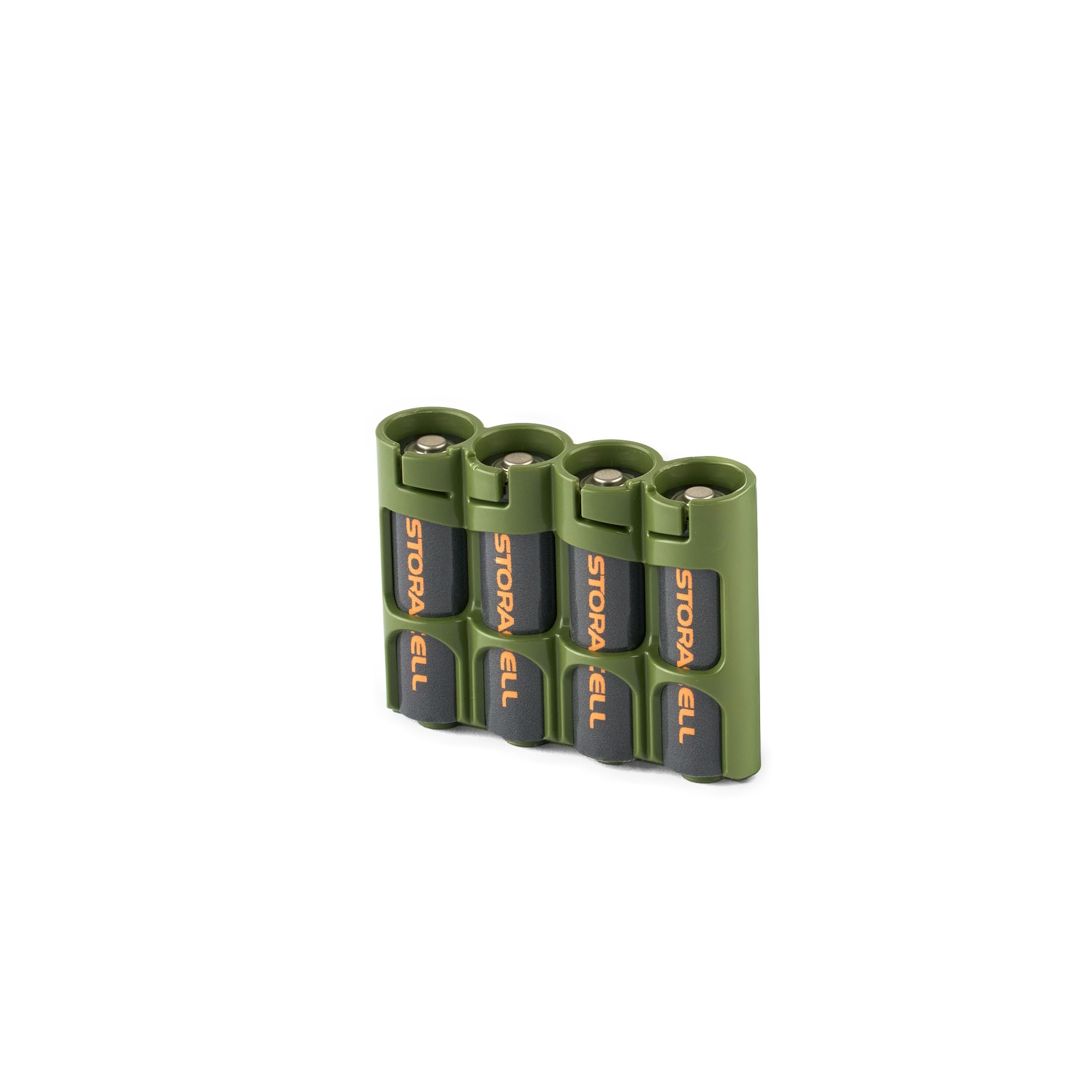 by Powerpax Slimline AA Battery Storage Caddy, Military Green - Holds 4 Batteries (Not Included)
