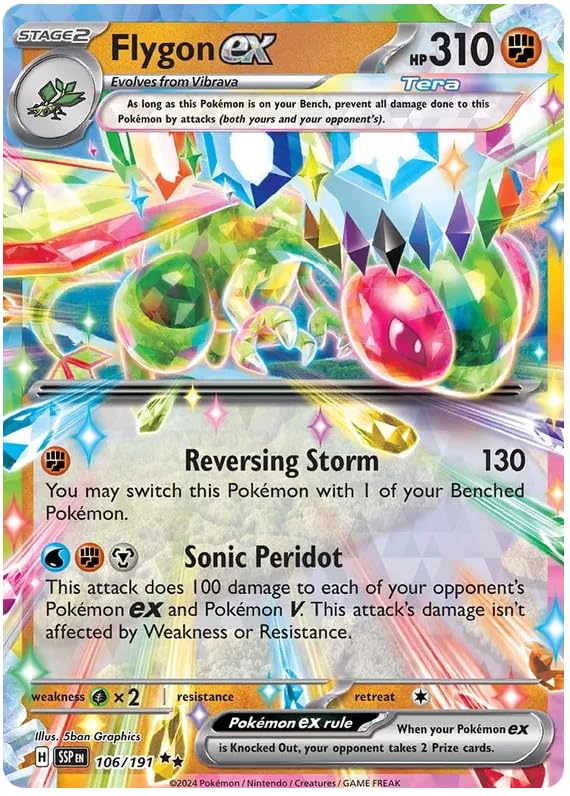 Flygon ex 106/191 Double Rare Pokemon Card | Surging Sparks Set | Scarlet & Violet Series | Titan Authenticated