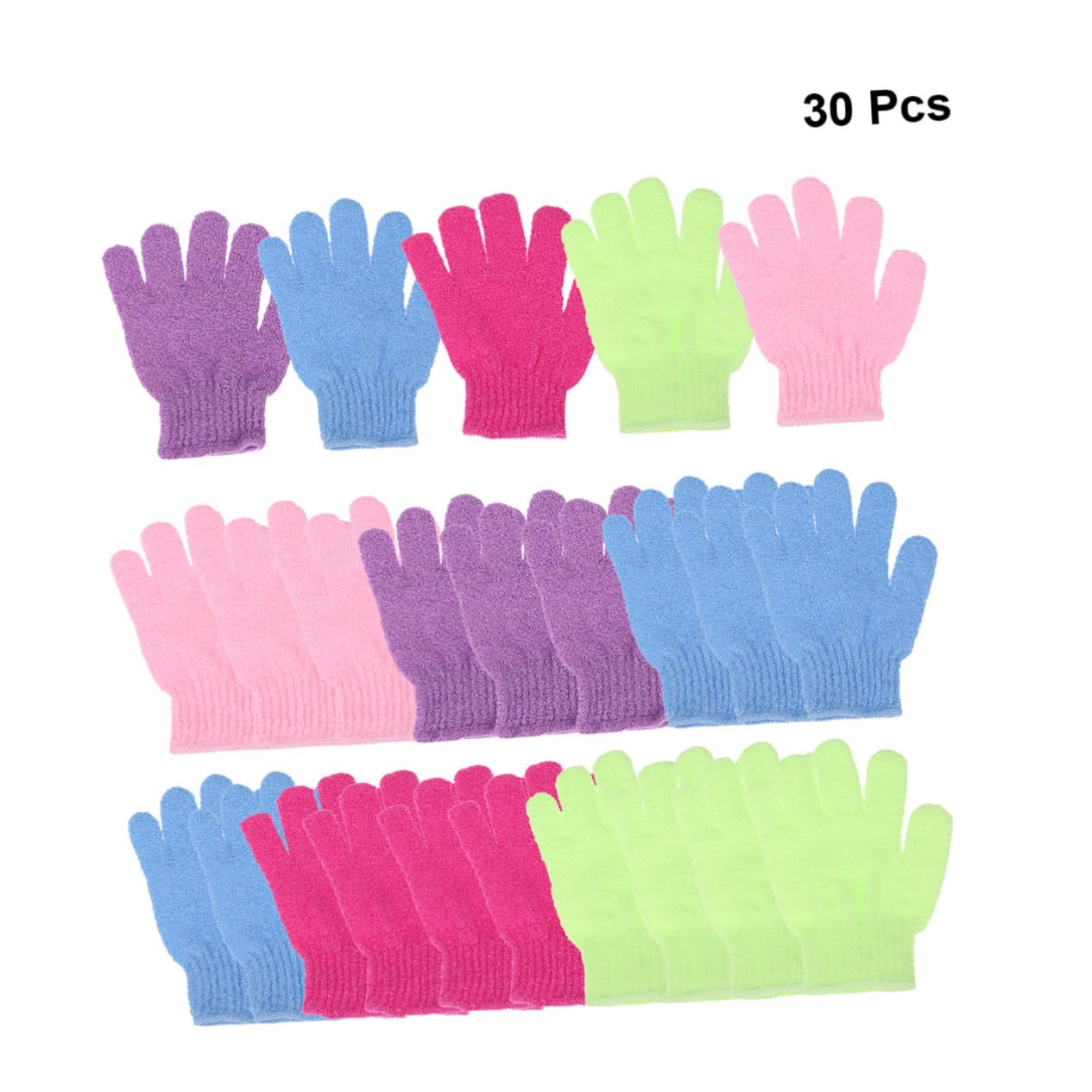 Baluue 30stücke Badehandschuhe für Peeling und Dusche Fünf-finger Körperpeeling und Rückenmassagehandschuh Strapazierfähige Duschhandtücher aus Hochwertigem Material