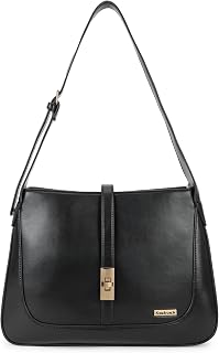 Fastrack Structured Shoulder Bag for Women, Girls and Ladies |with Zip-Secured Inner Pocket & Twist Closure Price In India
