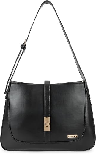 Fastrack Structured Shoulder Bag for Women, Girls and Ladies |with Zip-Secured Inner Pocket & Twist Closure
