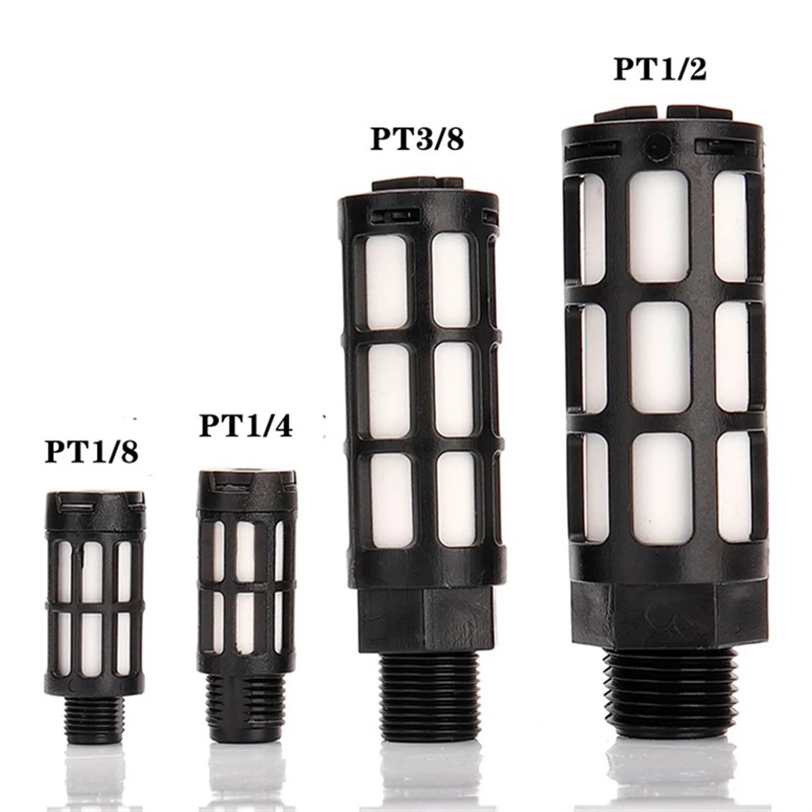 Silenziatori Pneumatici, marmitte, silenziatori Filtro antirumore con Filettatura Maschio Slip Lock for Pompa nebulizzatrice Nera(Psl-04-02)