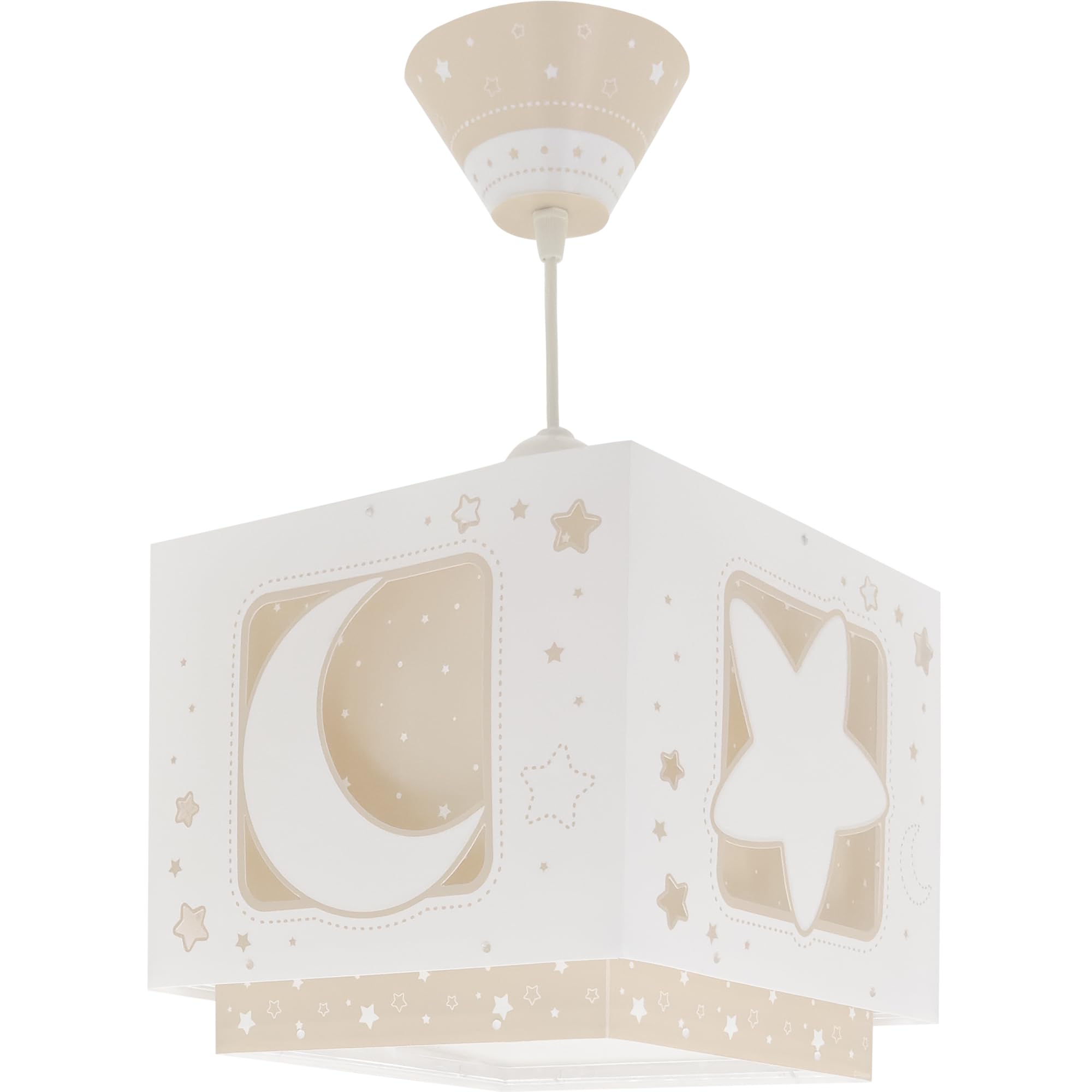Dalber Lámpara de techo colgante infantil Luna y Estrellas Moonlight 63232B Color Beige, lámparas infantiles