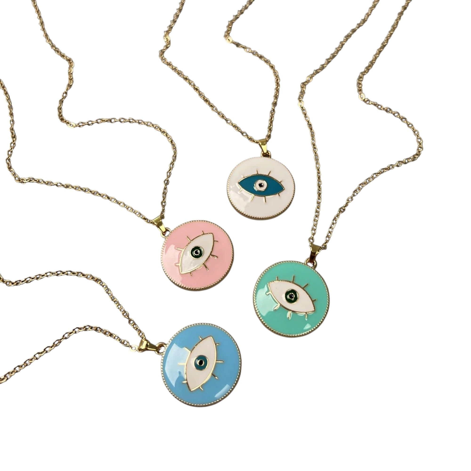 Evil Eye Pendant, Round, Eye, Green
