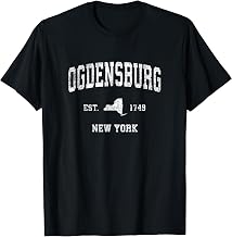 Ogdensburg New York NY Vintage Athletic Sports Design T-Shirt