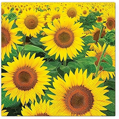 Servietten Blumen 20 Servietten Großes Feld an Sonnenblumen | Blumen | Blätter | Garten | floral | Blumenmotiv Cover