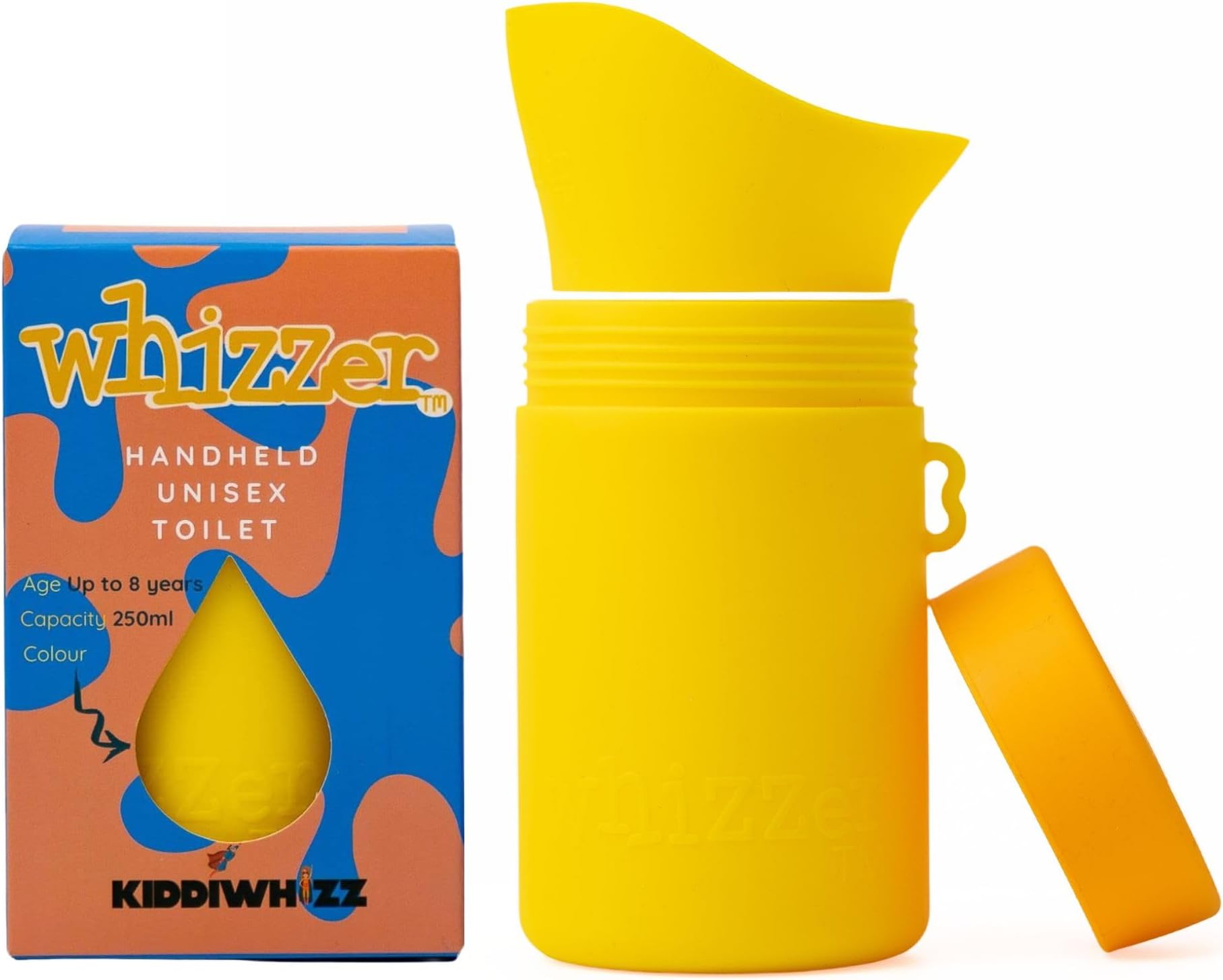 Portable Toilet/Travel Potty Holiday Essentials for Kids - Ideal for Potty Training, Camping, Car Journeys & Travel - Unisex Silicone Pee Bottle - Portable & Leakproof - 250ml