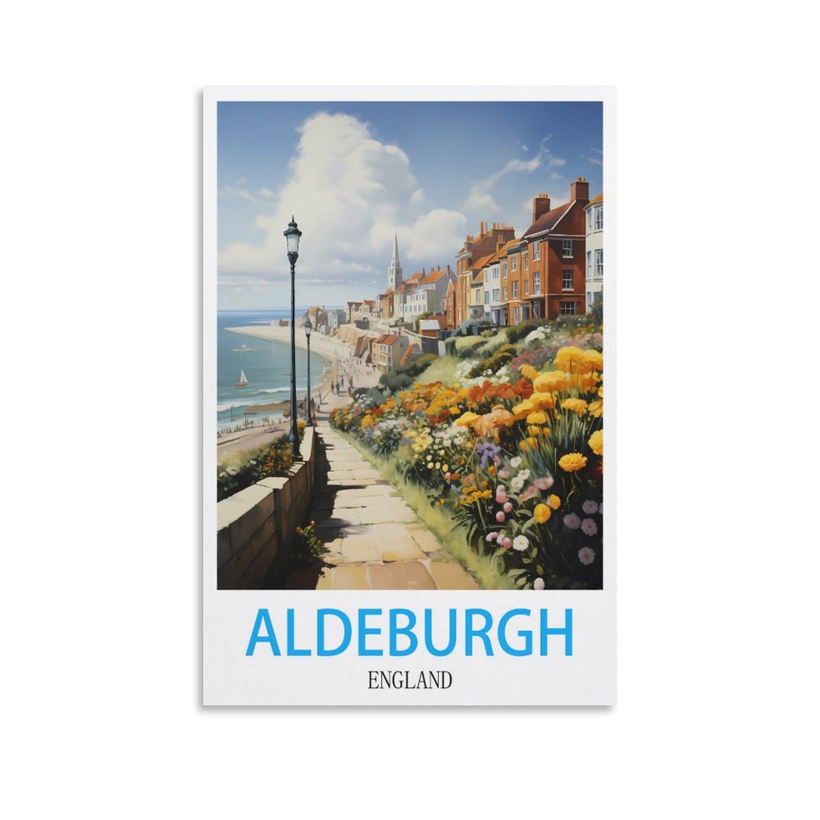 Metal Tin Sign Plaque Poster,Aldeburgh England,Personalized Vintage Style Retro Tin Sign Custom Sign for Wall Outdoor, Indoor, Street, Office 15x30cm