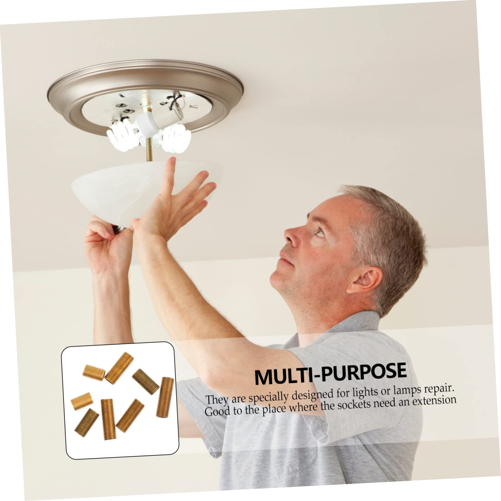 8 Pièces Luminaires Tige Filetée Creuse Pour Lampes - Tuyaux De Raccordement Creux Lampe Tout Fil - M10 Tiges De Guidage Lumière Haute Qualité En Laiton