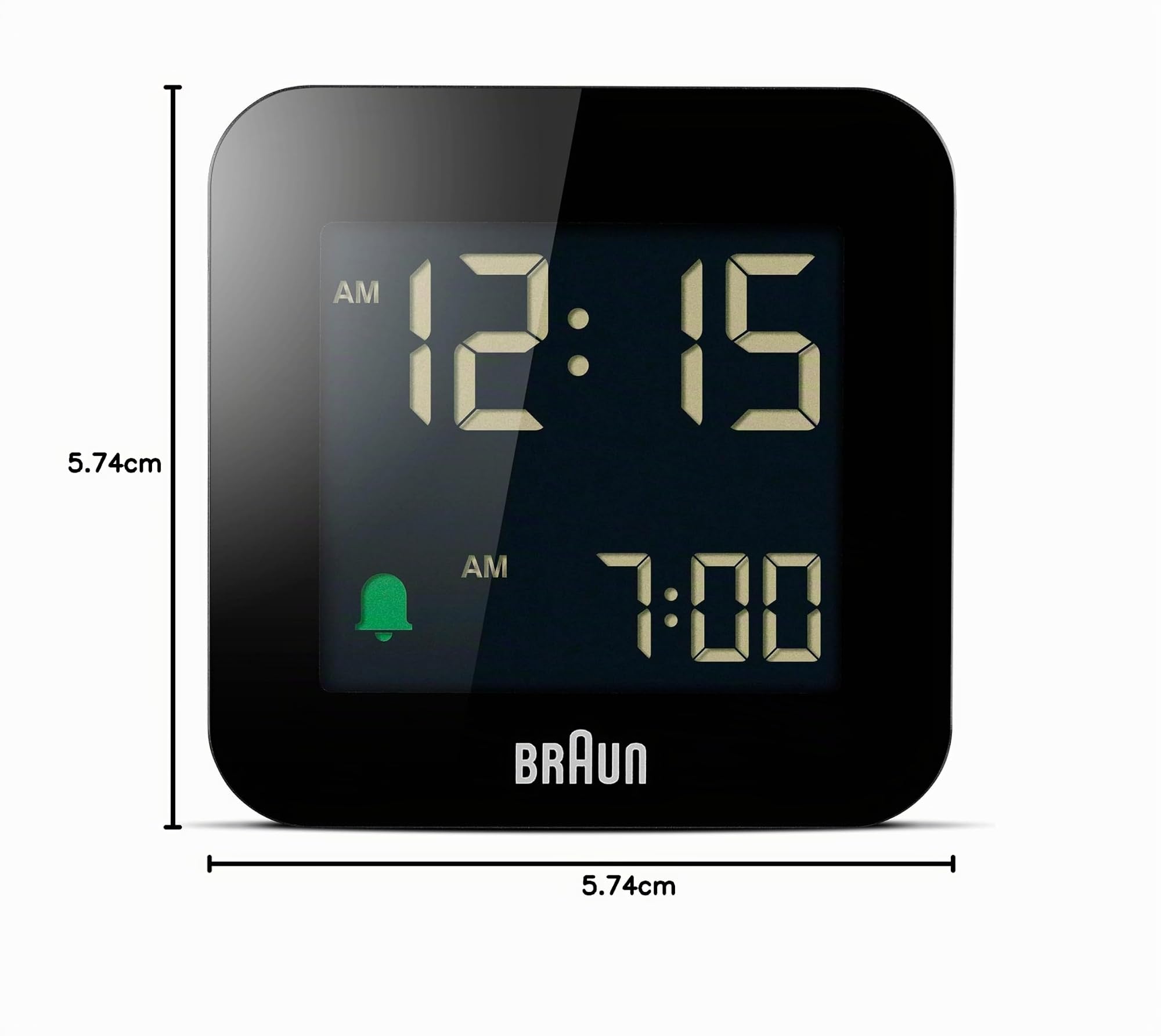 Braun Digitaler Reisewecker Schlummerfunktion, kompakte Größe, Negatives LC-Display, Schnelleinstellfunktion, Crescendo-Alarm in Schwarz, Modell BC08B (2 Pack)