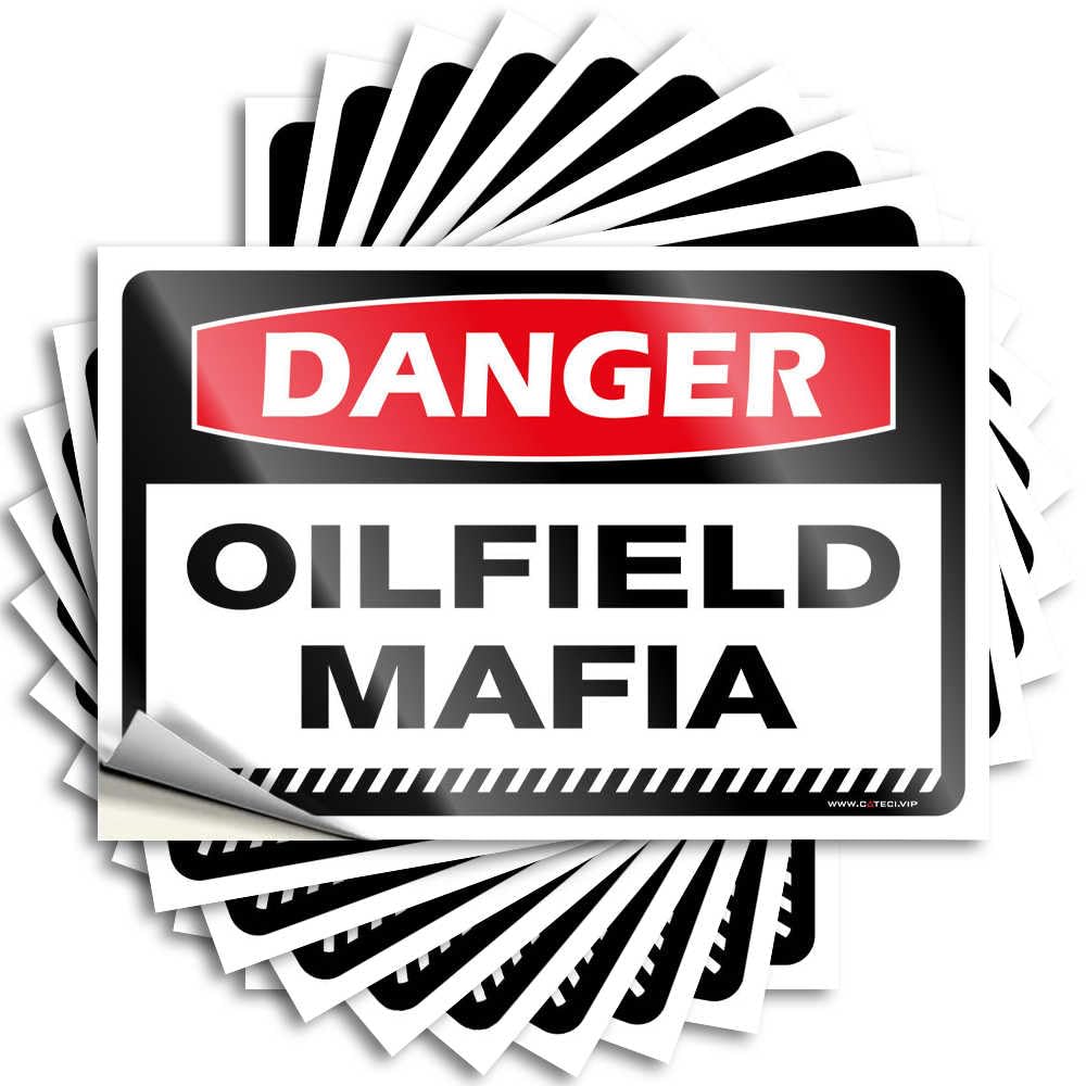 Lettering Sticker Office Accessories for Men | Vintage Door Danger Oilfield Mafia for Summer(6X9CM)