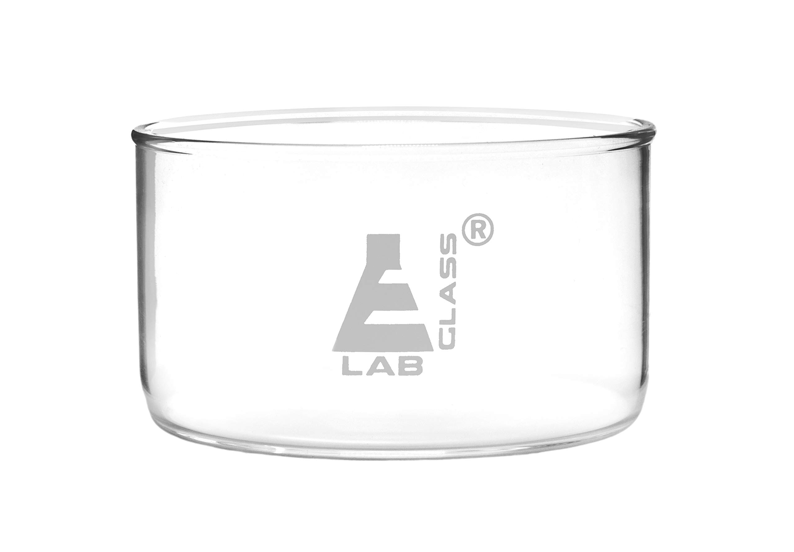 Crystallizing Dish, 300ml - Flat Bottom, No Spout - 3.75" Diameter - Borosilicate Glass - Eisco Labs