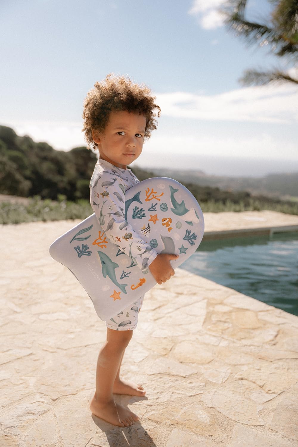 Little Dutch Schwimmanzug Badeanzug Langarm Kind Junge hellblau (Gr. 98/104) - Ocean Sea
