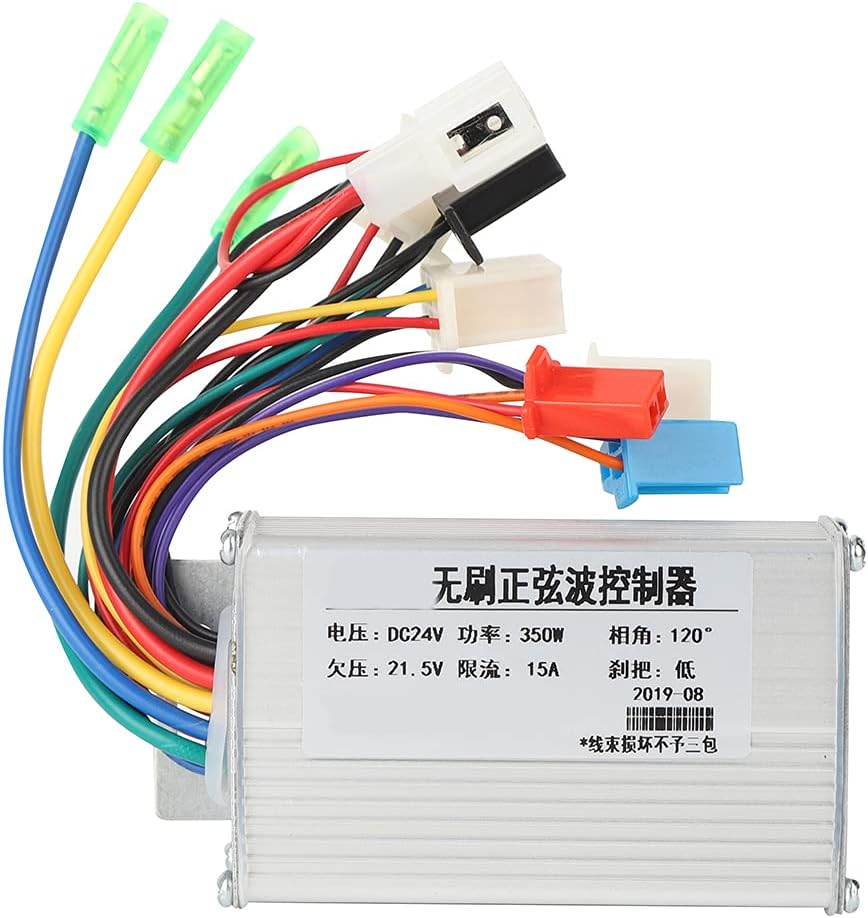 Atas ke bawah view of the Pilipane Brushless DC Motor Controller, showing the arrangement of its various wire connectors.