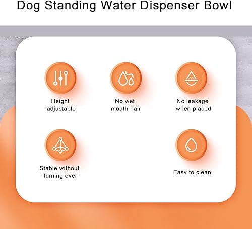 Miniatura 9 de Dispensador de agua de pie para mascotas, botella automática ajustable de 23.0 fl oz de altura con alimentador de alimentos desmontable para perros