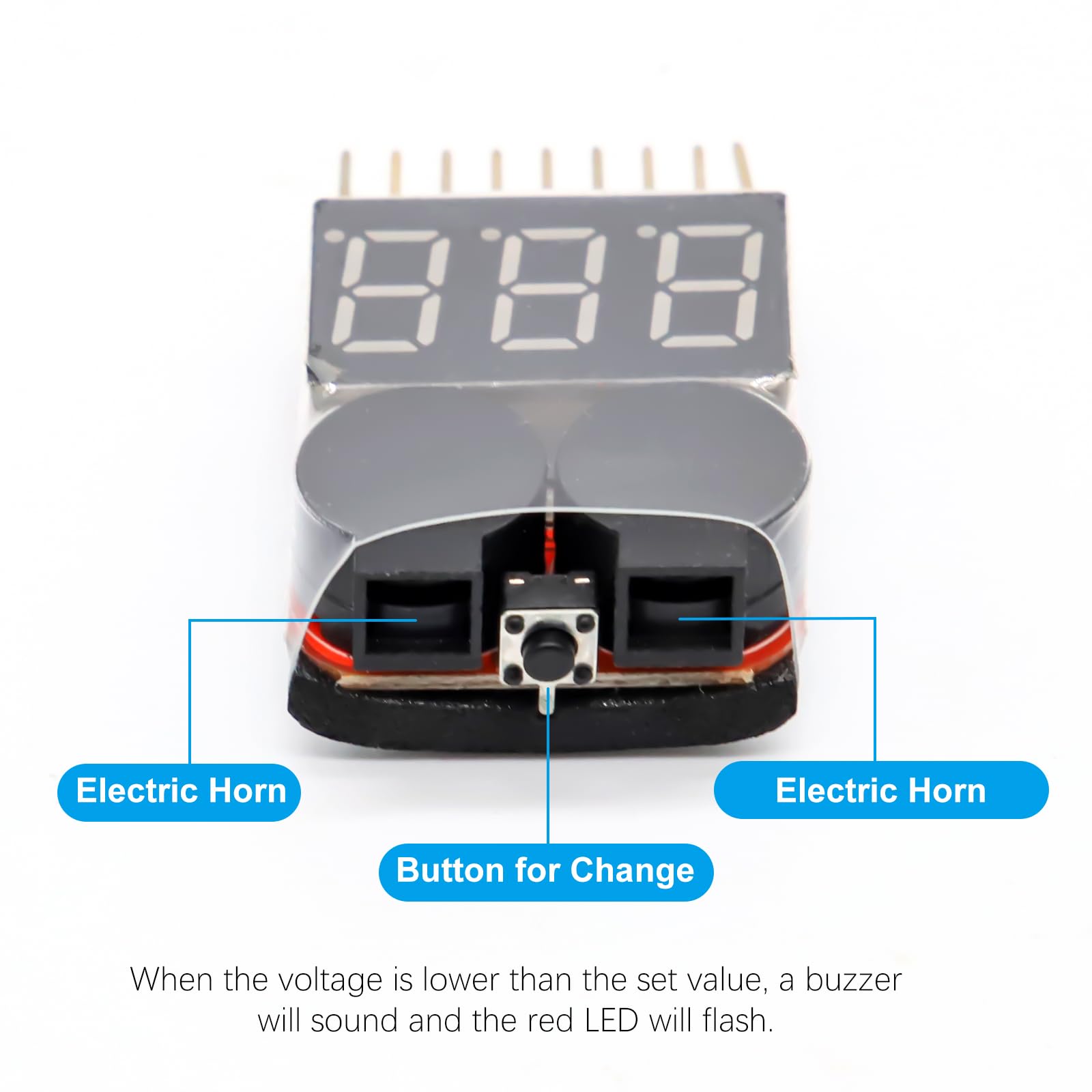 Tester per batteria RC 1-8s 2 in 1 a bassa tensione con indicatore LED per Lipo Life LiMn agli ioni di litio