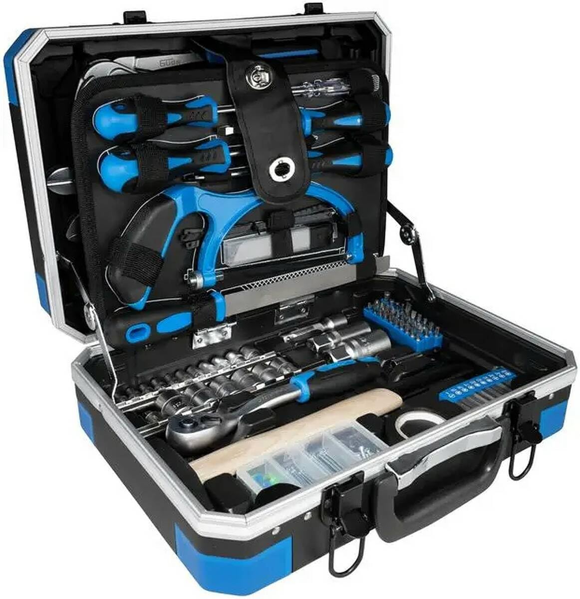 Werkzeugkoffer 241-teilig, Werkzeugset für Heimwerker, Handwerkzeug Set mit Schraubendrehern, Zangen, Steckschlüsseln, Ratsche, Bits, Gabelringschlüsseln, Präzisionswerkzeug und Zubehör