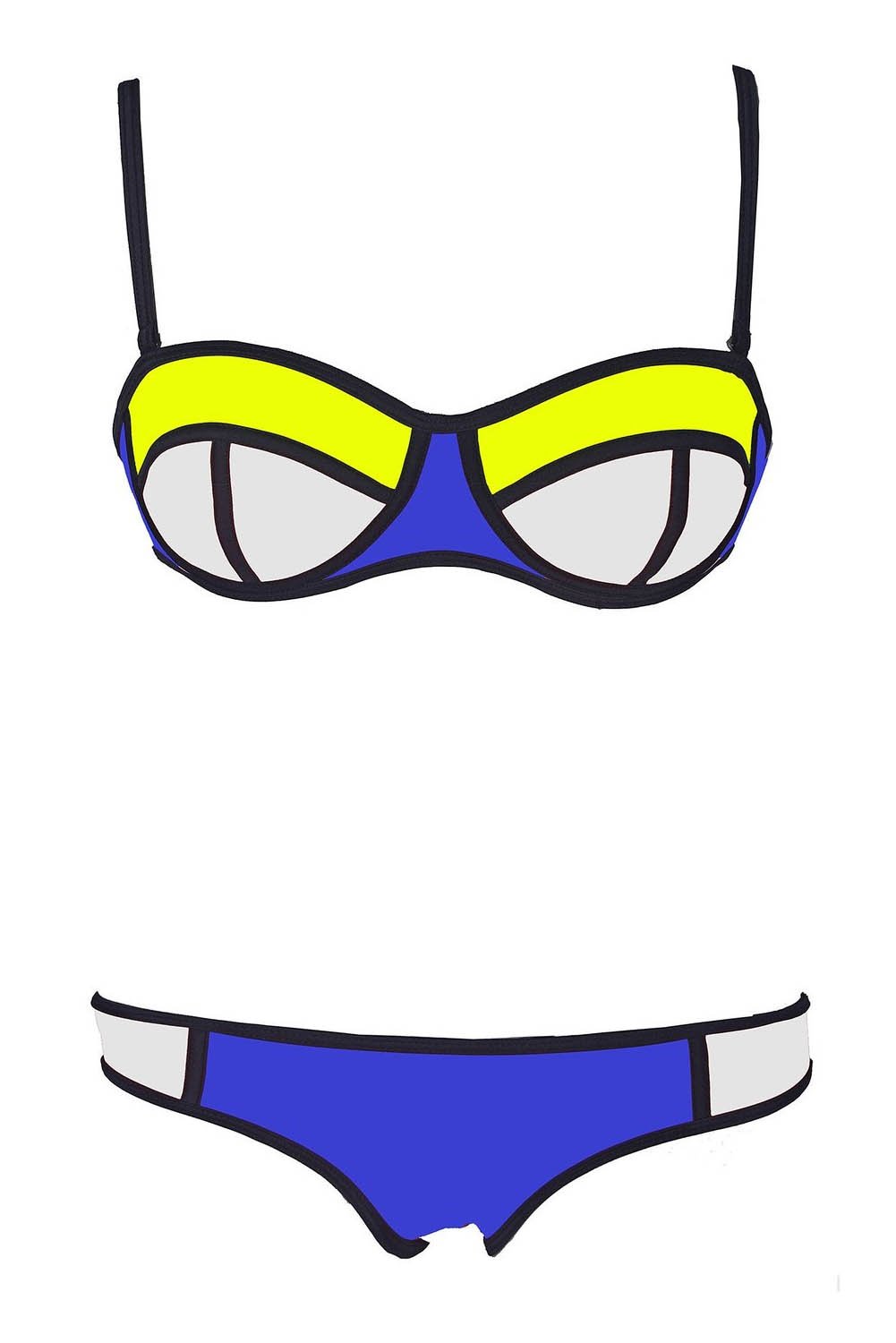 Summwind 2015 Contrast Wet Suit Neoprene Bikini Swimsuit(FBA)