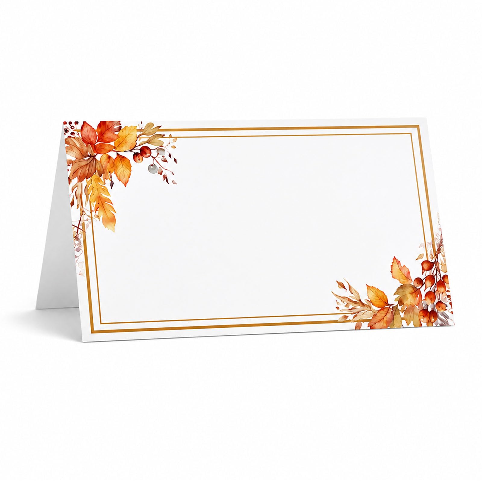 Bubaxuce 50 Autumn Place Cards, Autumn Table Cards, Place Cards with Autumn Leaves, Autumn Table Decor for Dining Tables, Weddings, Birthdays and Thanksgiving Decoration
