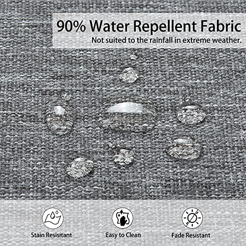 Magpie Fabrics 18"X18"X2.5" Square Corner Seat Cushion, 2 Pack, Indoor/Outdoor Waterproof Weather Resistant Universal Seat Cushions Chair Pads, For Patio Garden Dining Office Floor (Heather Grey) #TOP4