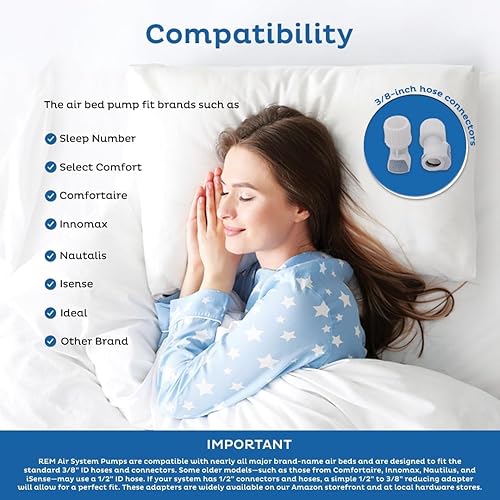 2 bombas inalámbricas de repuesto para cama de aire, compatibles con colchones de confort o número de sueño seleccionados