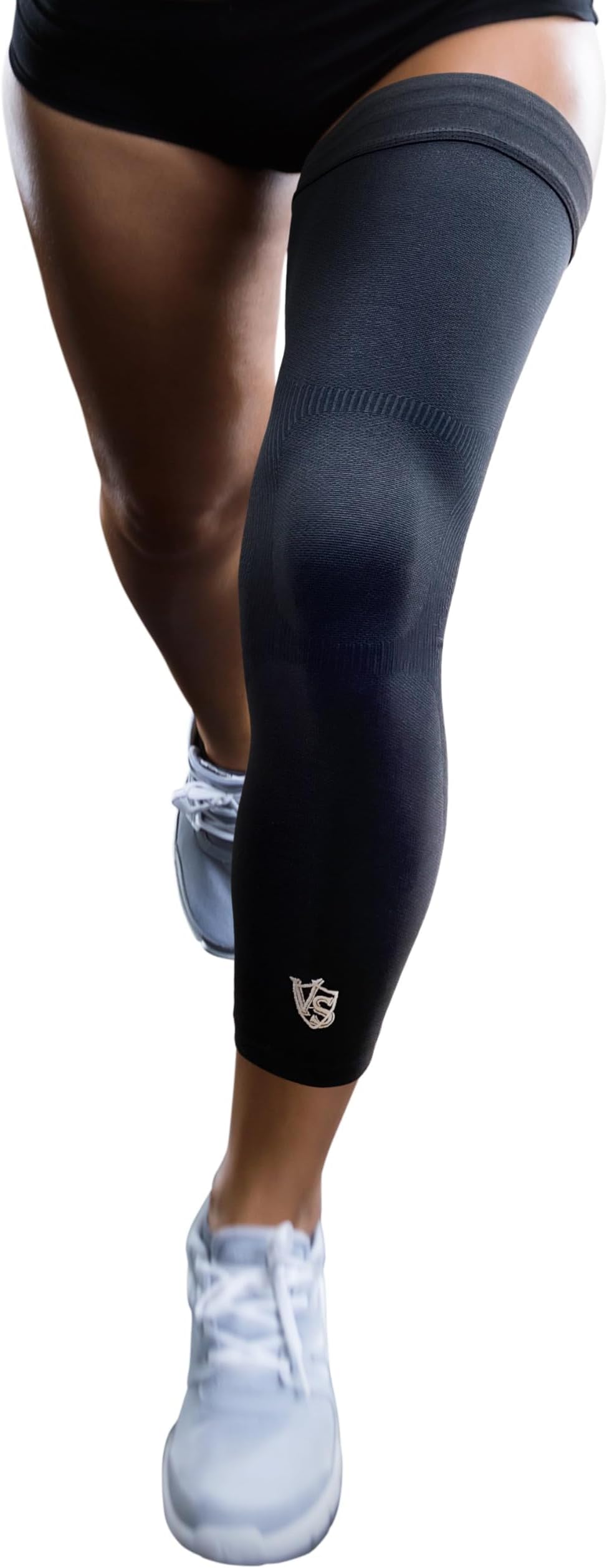 Vital Salveo -Germanium Recovery Compression Sports Full Leg Sleeve Length Thigh Calf Long Knee Sleeve with UV protection Support Single Tight. For Basketball, Arthritis Men and Women (1 PC)-Medium